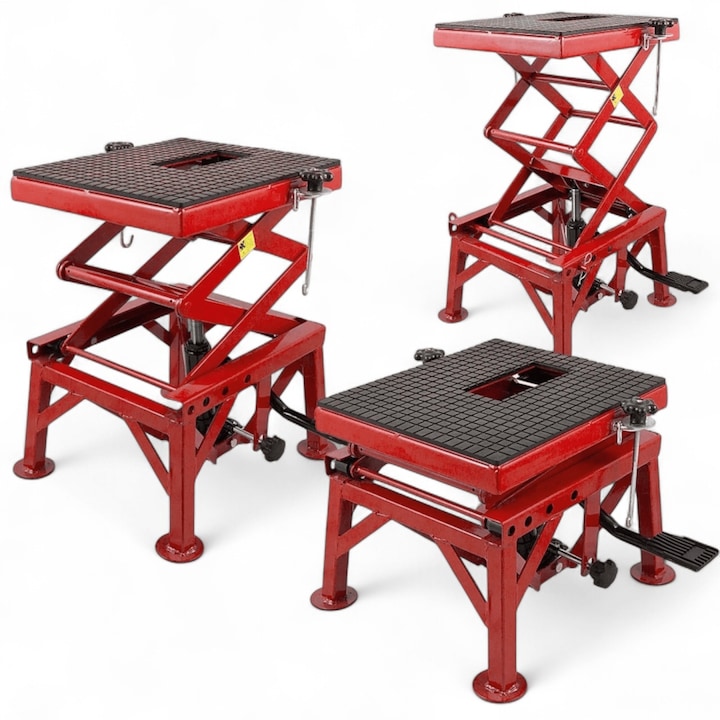 Elevator motocicleta hidraulic, 135 kg, 87 cm, rosu