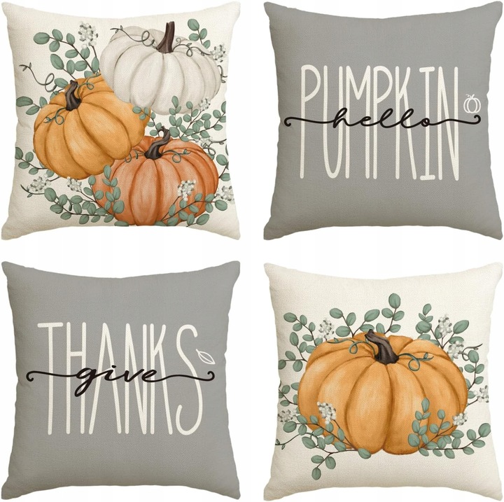 Set 4 poszewki decorative pentru perne, 50x50cm, poliester, multicolor