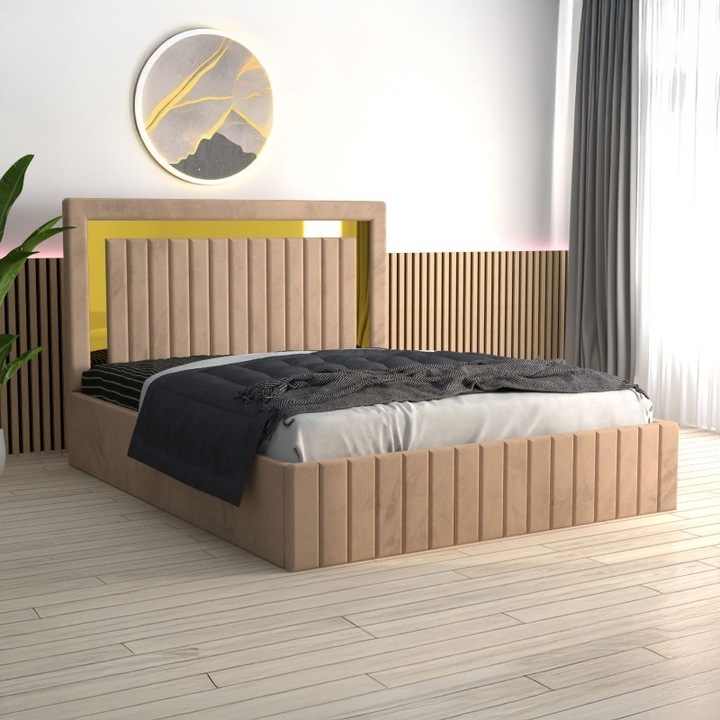 Pat Tapitat Ianis CREM AmzMob + Saltea Lux Ortopedica - 140X200