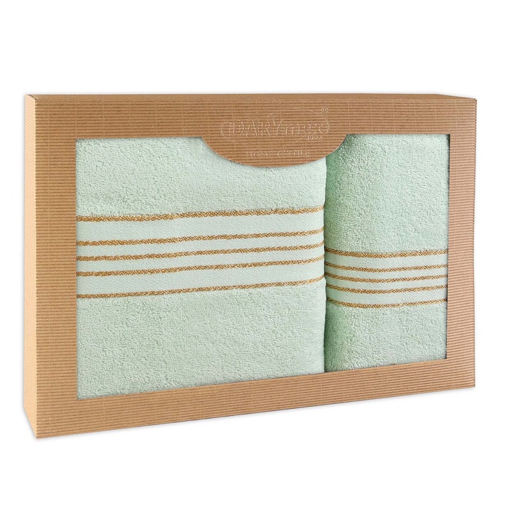 Set prosoape Darymex, 100% bumbac, 50x90cm + 70x140cm, menta