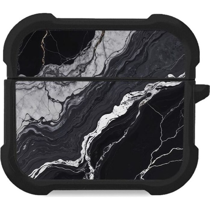 Husa casti, Sonique, Silicon, Compatibil cu Airpods 3, Negur