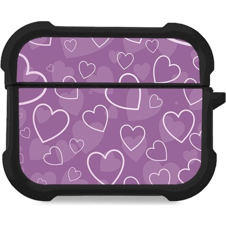 Sonique Theke Silikone Heart Series pentru AirPods Pro/Pro 2, protectie antisoc, violet