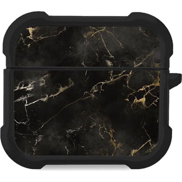 Husa casti, Sonique, Negru, Silicon, Compatibil cu Airpods 3