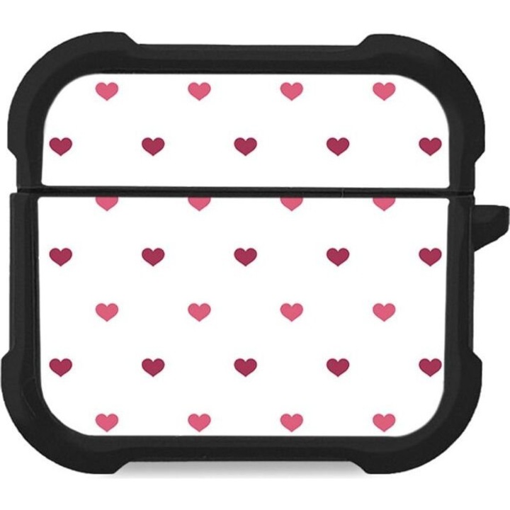 Carcasa Sonique Heart Series pentru AirPods 3, silicon, protectie antisoc, alb
