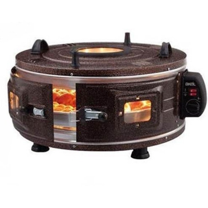 Cuptor electric rotund Akel 53l, 1300w, diametru tava 48.5cm, cu termostat reglabil, copru