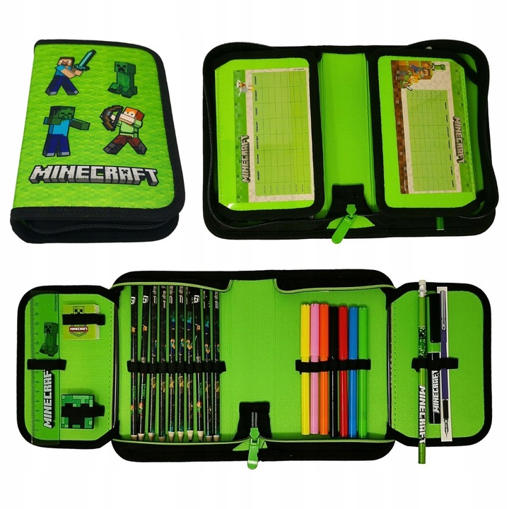 Minecraft tolltartó kiegészítőkkel, többszínű, 2 rekeszes