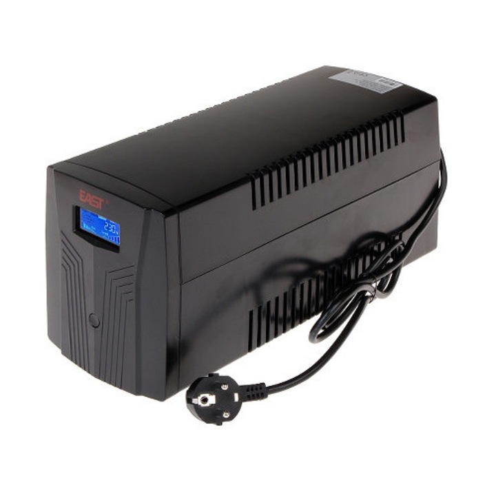 Zasilator UPS East AT-UPS1200BK-LCD, 1200 VA, 720 W, 3 iesiri, cu display LCD