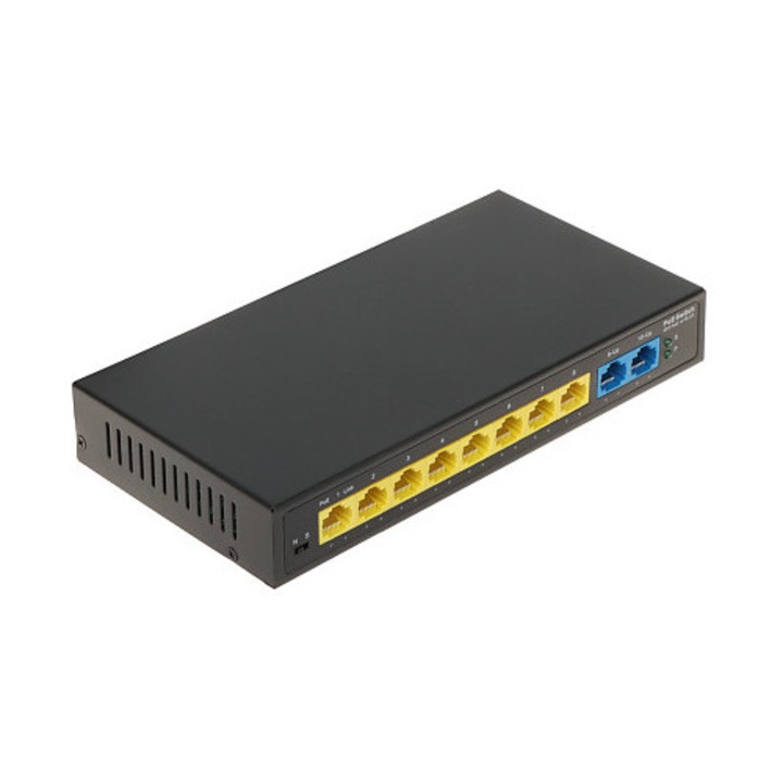 Switch PoE GTX 8 porturi, 2 porturi uplink, 10/100 Mb/s, 96W
