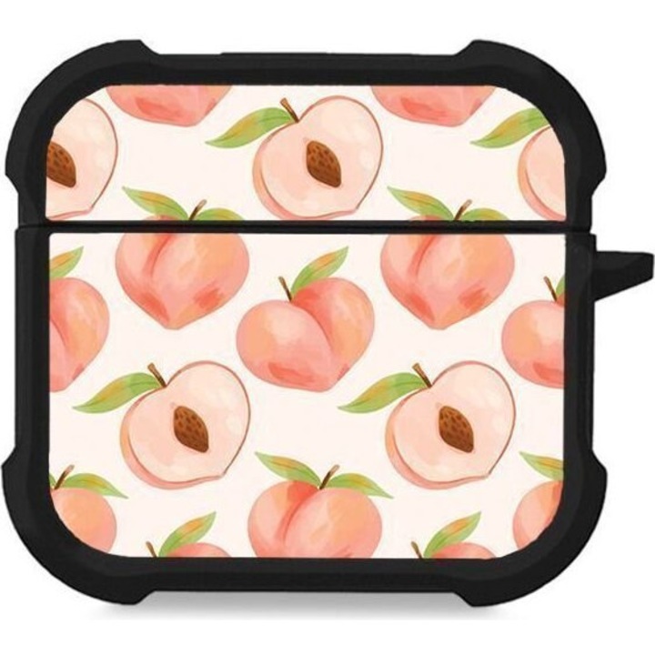 Husa Sonique pentru AirPods 4, design fructe, silicon, protectie antisoc, rosu