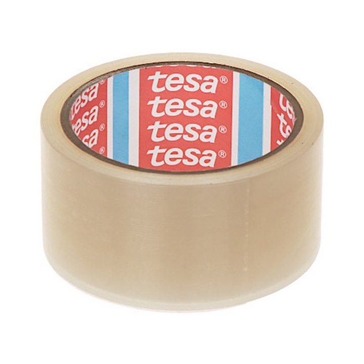 Banda adeziva transparenta Tesa, 10m x 48mm, 0.17mm grosime, rezistenta la apa, rezistenta la UV