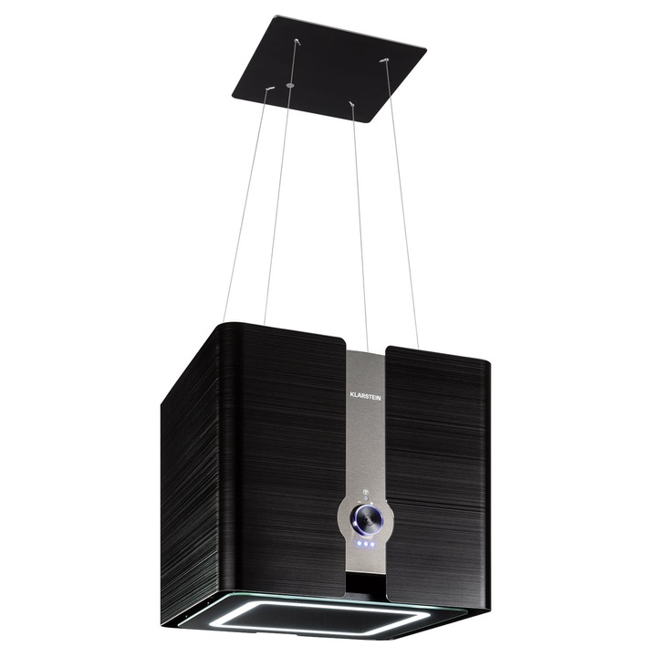 Аспиратор за остров Klarstein Futurelight, рециркулация 420м/ч, LED осветление, инокс, 42x37,5x42см