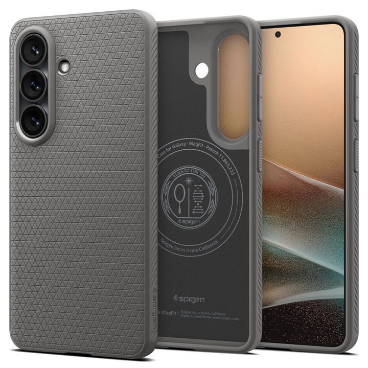 Carcasa Spigen Liquid Air, gri marmorat, pentru Samsung Galaxy S26 Plus, material poliuretan