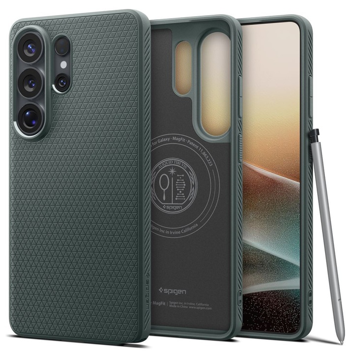 Carcasa Spigen Liquid Air pentru Samsung Galaxy S26 Ultra, verde abyss, flexibila, durabila