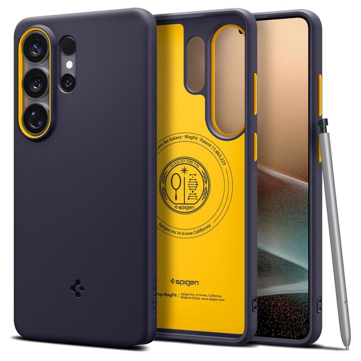 Husă pentru telefon Spigen Nano Pop MagSafe, albastru navy, pentru Samsung Galaxy S26 Ultra, material policarbonat, protecție ridicată