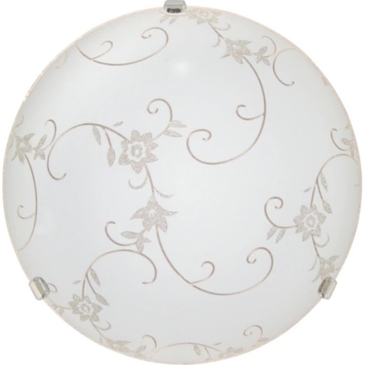 Plafoniera LED, E27, fehér, fém és üveg, 40 cm Klausen Floro