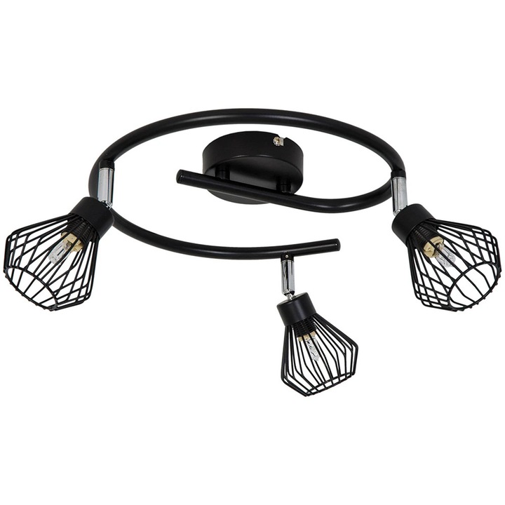 Spot triplu spirala GOODHOME Akiak, 7W, G9, negru