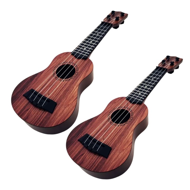 Gyermek ukulele gitár, 38x18cm, oktató ukulele és gitár játék 4 húrral, kisgyermekeknek és óvodásoknak megfelelő