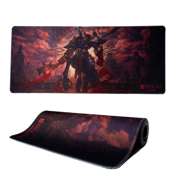 Mousepad Gaming ''Hecarim League of Legends'' XXL 900x400x4mm Desk Mat, Mousepad pentru Birou si Gaming, Waterproof, Cusut la Margini, Baza Anti-Slip, Design Unic Hirduna Shop