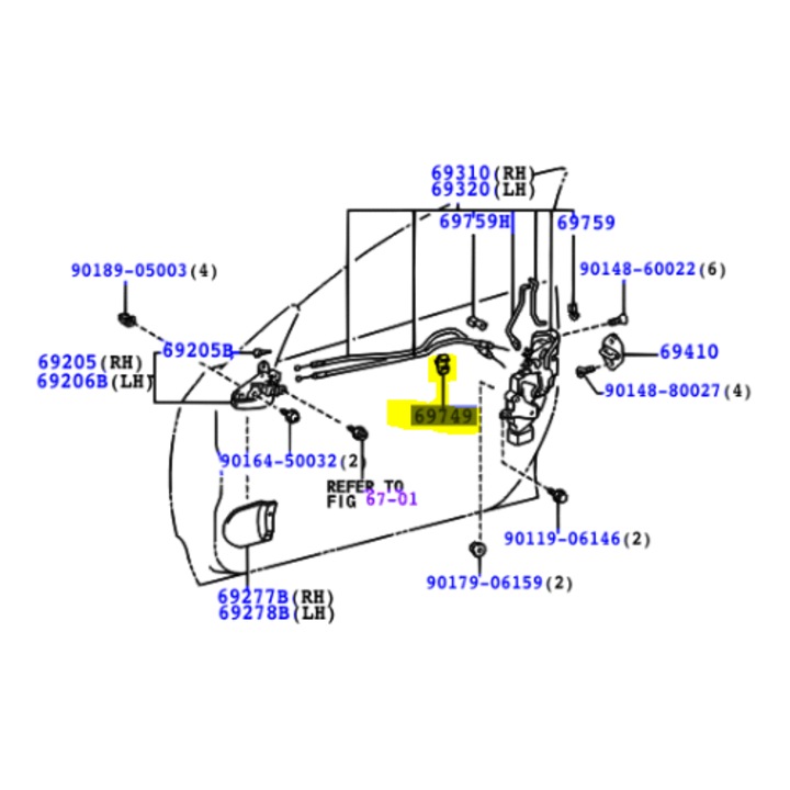 Clip Toyota 69749-32040 személygépkocsikhoz, eredeti, új