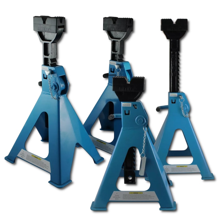 Set 4 suporturi auto 6t, reglaj inaltime 41,5-61cm, otel si fonta