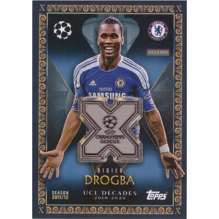 Card Didier Drogba Chelsea, Relic UCL Decades, 8.5cm