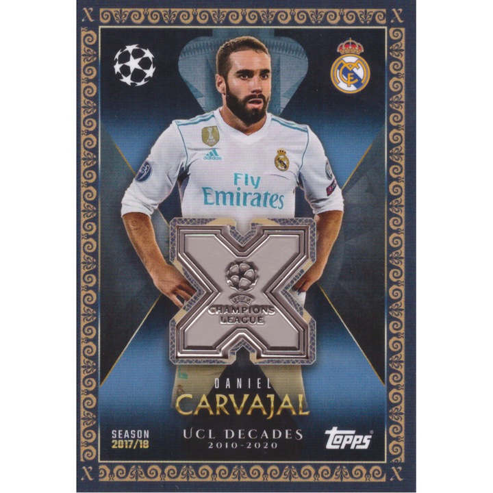 Card Daniel Carvahal, Real Madrid, 8.5cm, relic, UCL Decades