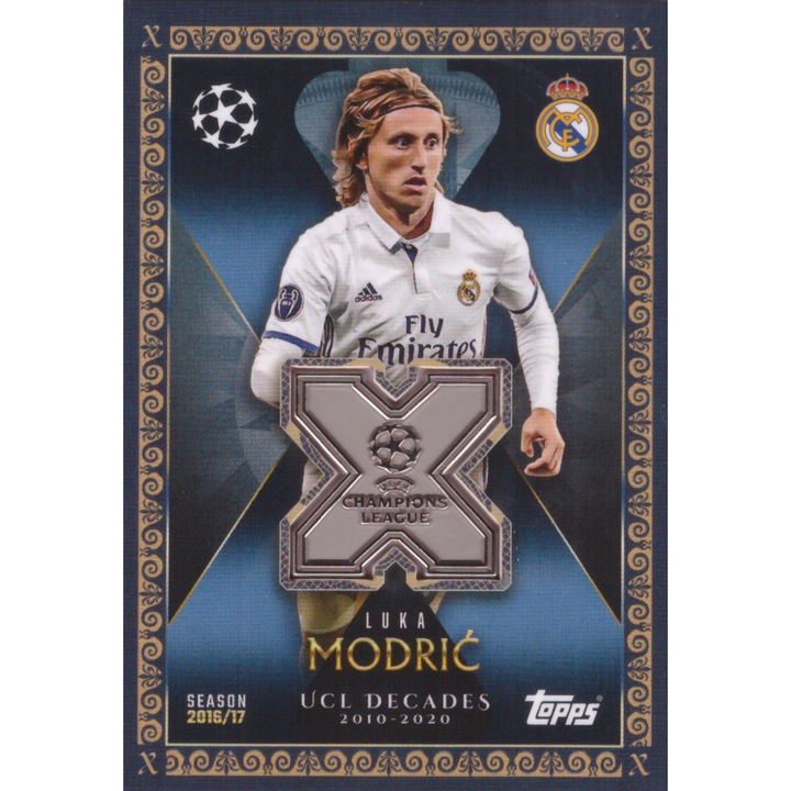 Card Colecționabil Luka Modric Real Madrid, UCL Decades Relic, 8.5cm