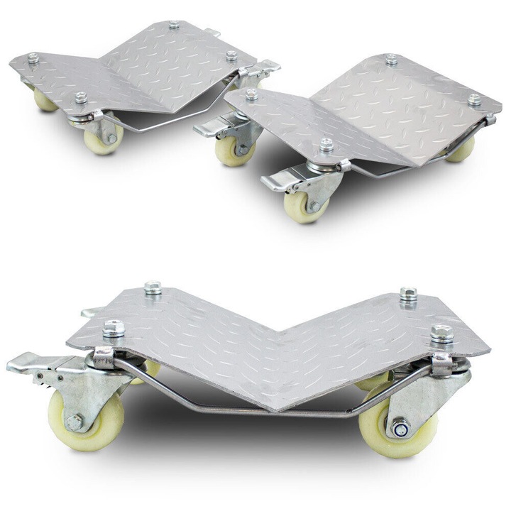 Set 2x Carucioare de manevra pentru vehicule, Bituxx, 680kg, otel, 4 roti
