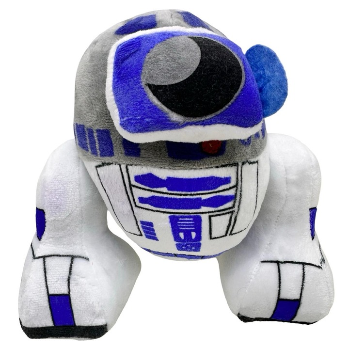 Papusa plus robot Star Wars R2-D2 alb albastru jucarie moale pentru copii