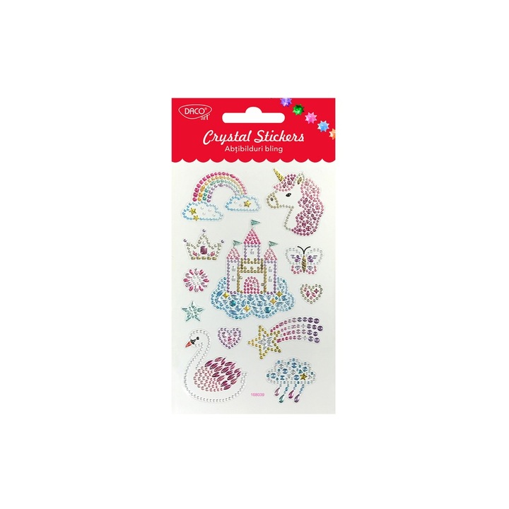 Abtibilduri decorative Daco Art Unicorn Bling, 10x16 cm, pentru proiecte creative