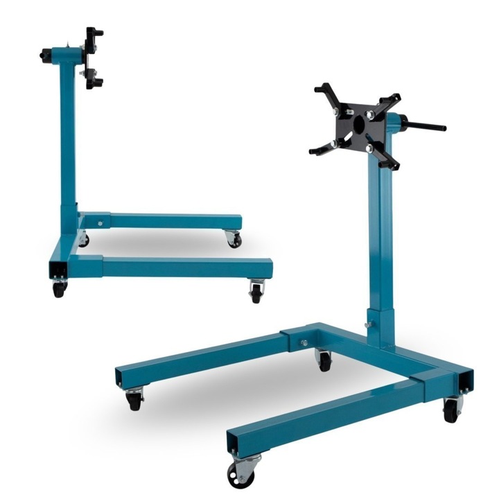 Suport motor Bituxx 570 kg, albastru, 82x77x94 cm, cu roti pivotante