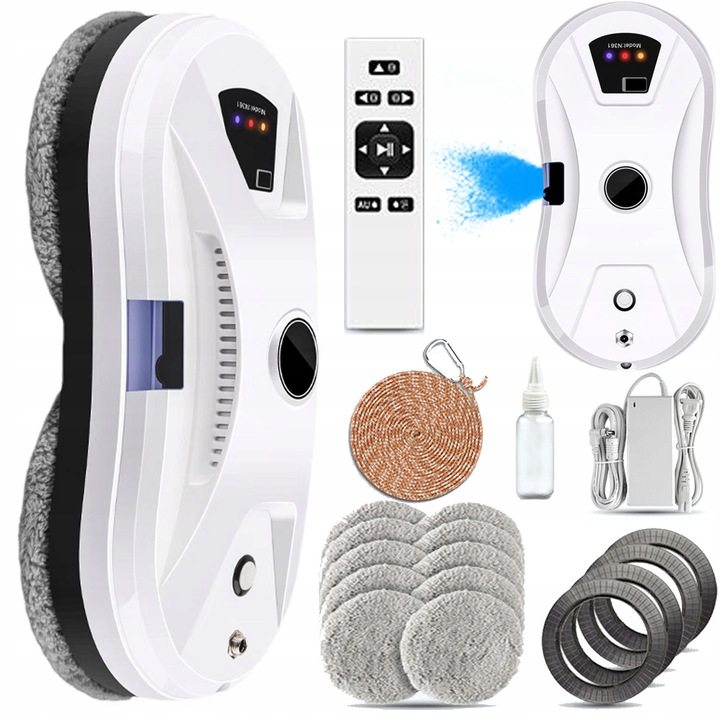 Робот за почистване на обков Hooha, всмукателна мощност 5600 Pa, резервоар за вода 30 ml, бял