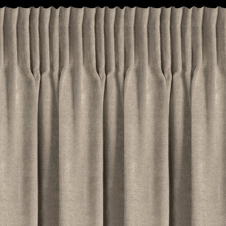 NILO függöny szett 140x270cm, sötét bézs, zsenília, 100% poliészter