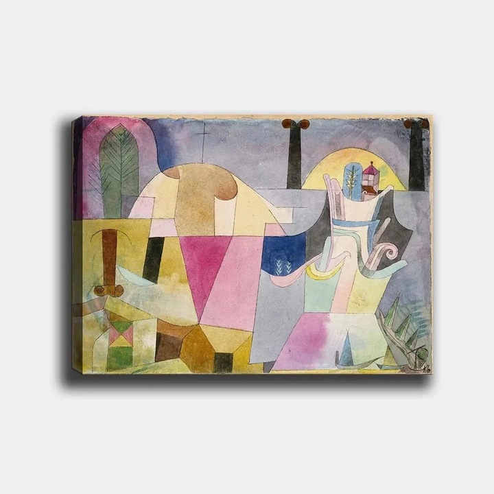 Tablou decorativ Re-Bloom, model abstract, lemn/panza, multicolor, 70 x 100 cm