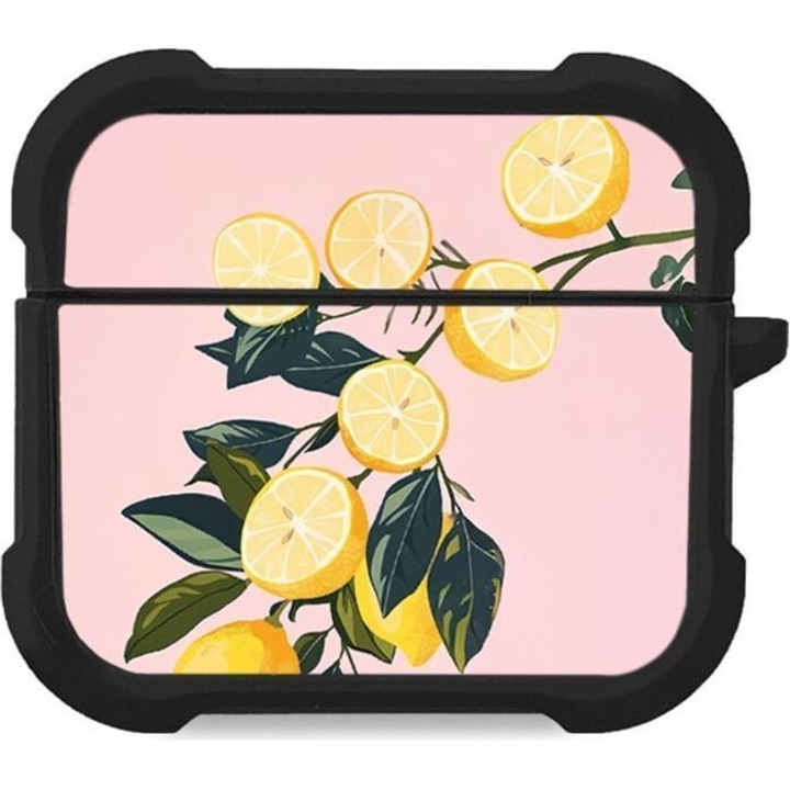 Husa Sonique Fruit Series pentru AirPods 3, silicon, protectie antisoc, galben