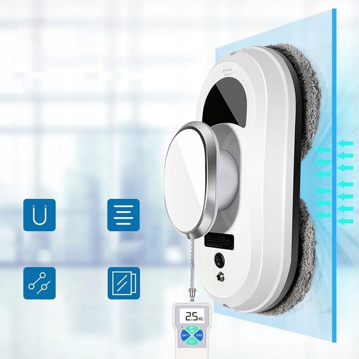 Автоматичен робот за почистване, бял, 290x144x120mm, със система за откриване на ръбове, дистанционно управление, пълен комплект