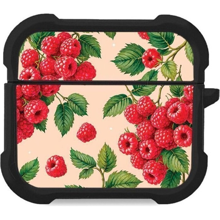 Husa Sonique pentru AirPods 3, design fructe, silicon rezistent, protectie antisoc, multicolor