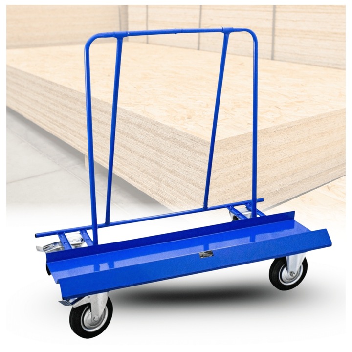 Carucior de transport 500 kg pentru placi si usi, roti mari, 60x20cm