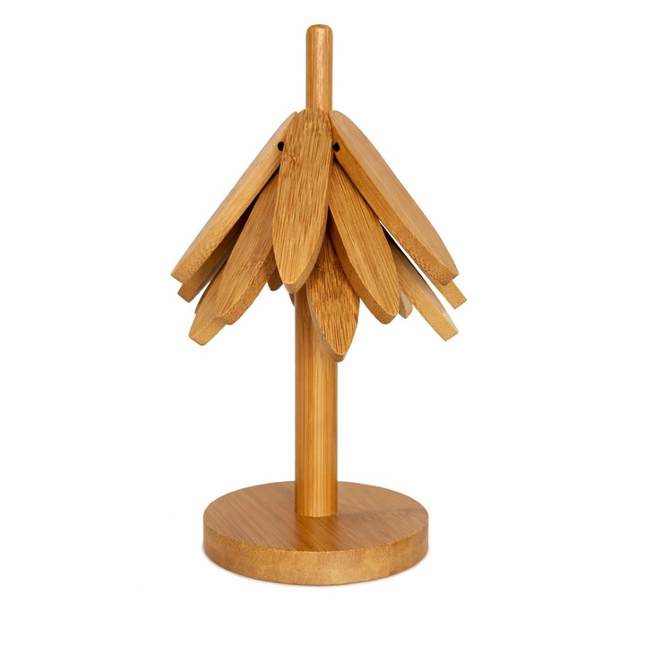 Suport Termic pentru Vase Fierbinti, Avaleea, Bambus, 21x13.5cm, Maro Deschis