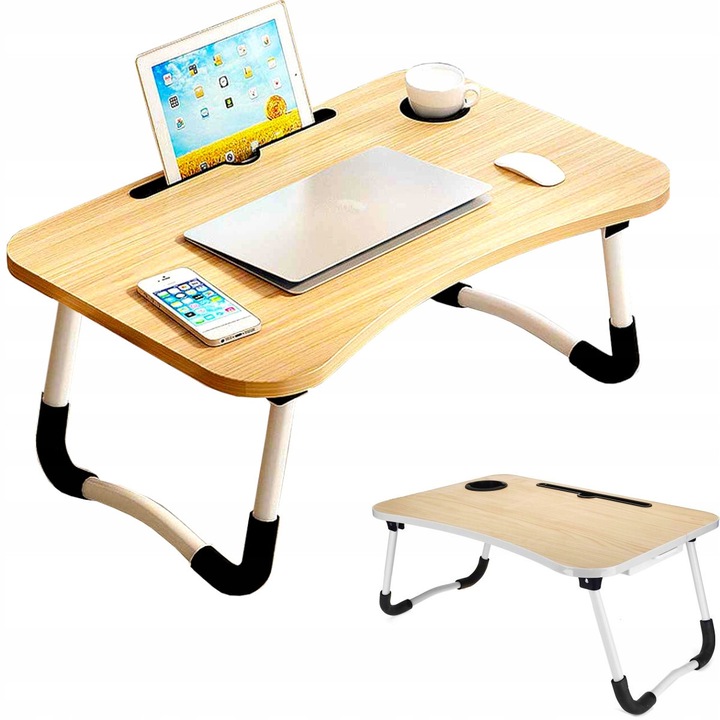 Сгъваема маса за лаптоп, Pronett, 28x60x40см, пластмаса и алуминий, различни цветове