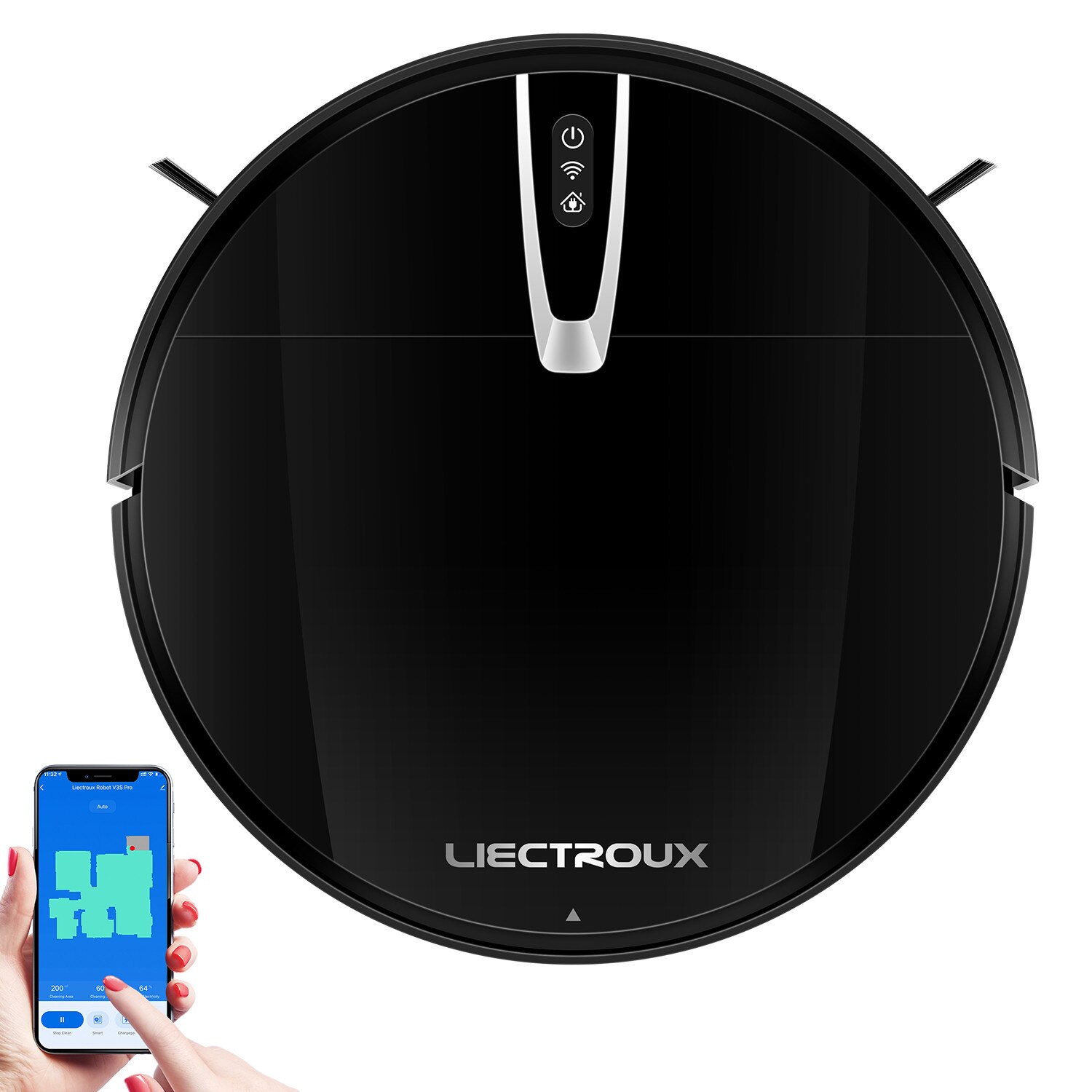 Aspirator robot Liectroux V3S Pro, 15W, 2500pa, negru, set complet