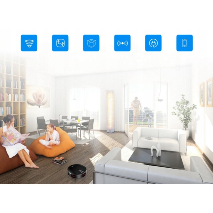 Робот прахосмукачка Liectroux V3S Pro, 15W, 2500pa, черна, пълен комплект