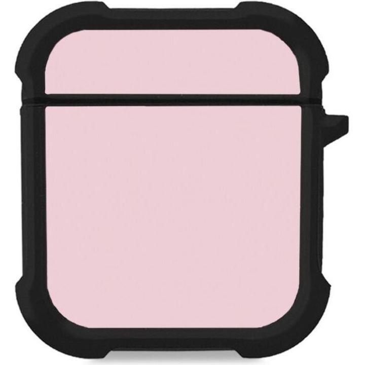 Carcasa Sonique Theke silicon ColorBloc pentru AirPods, protectie antisoc, roz deschis