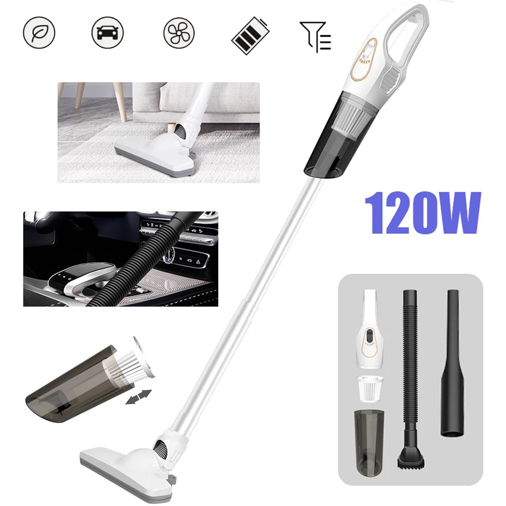 Aspirator Vertical Fara Fir Usor, De Mana, Cu Motor Puternic De 120 W, 5000Pa Mini Aspirator Multifunctional De Uz Casnic, Aspirator Mic Pentru Masina, Casa, Birou, Curatarea Animalelor De Companie