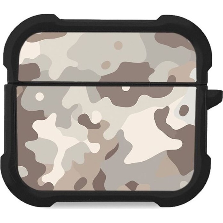 Carcasa Sonique Theke silicon Camouflage Army Series pentru AirPods 3, protectie antisoc, design modern, multicolor