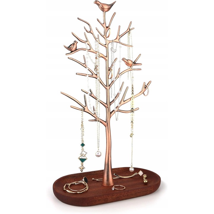 Fém ékszertartó, aranyos design, bronz színű, méretei 18x8,5x29,5cm