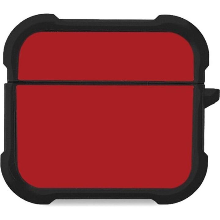 Carcasa Sonique ColorBloc pentru AirPods 3, silicon, protectie antisoc, rosie