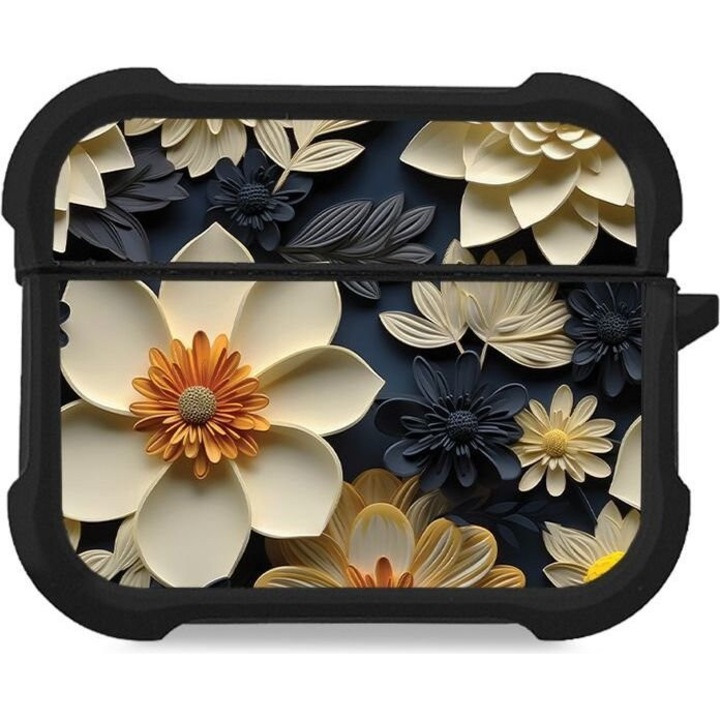 Sonique Theke Silikone 3D Flower Series pentru AirPods Pro/Pro 2, design floral, protectie impotriva zgarieturilor, multicolor