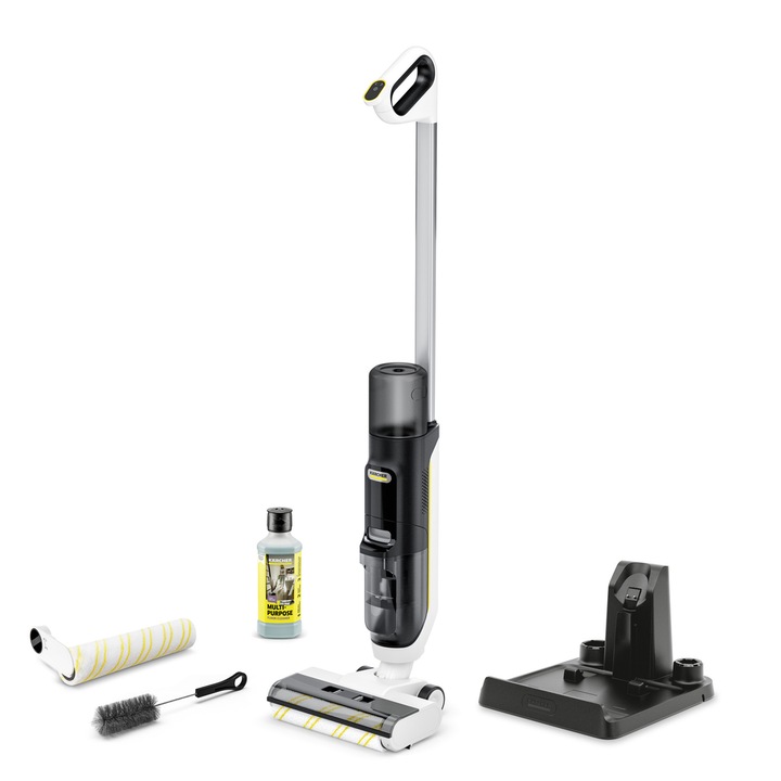 Aspirator vertical cu spalare Karcher FCV 3 Extra+, 160 W, 30 min Alb/Negru