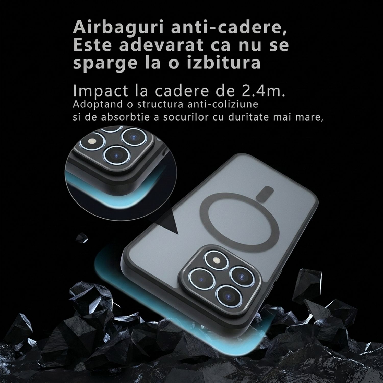 Husa pentru Xiaomi 17, compatibila MagSafe, Anti-Shock Protection, TPU, transparent/negru
